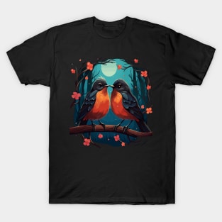 American Robin Couple Valentine T-Shirt